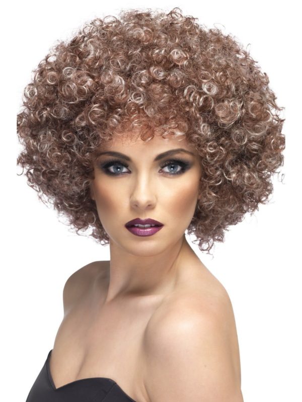 foxy afro brown wig