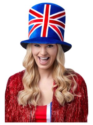 Union Jack Felt Top Hat British Flag Fancy Dress Hat