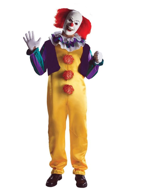 90s Pennywise Costume, Horror Clown Fancy Dress IT Film