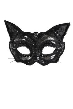 Black Cat Mask with Sequins