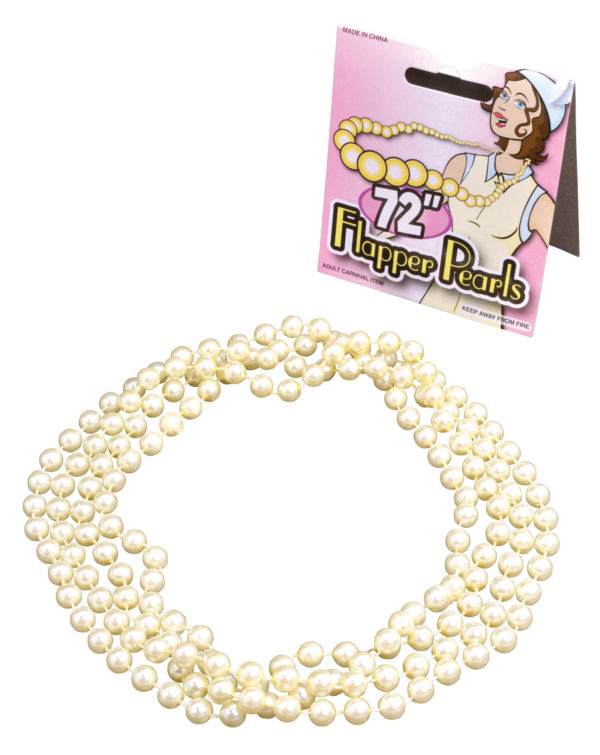 Flapper Beads 72" 1920s Pearl Necklace