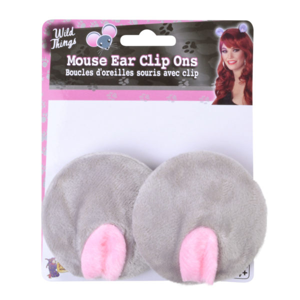 clip on mouse ears Womens, Grey/Pink, One Size