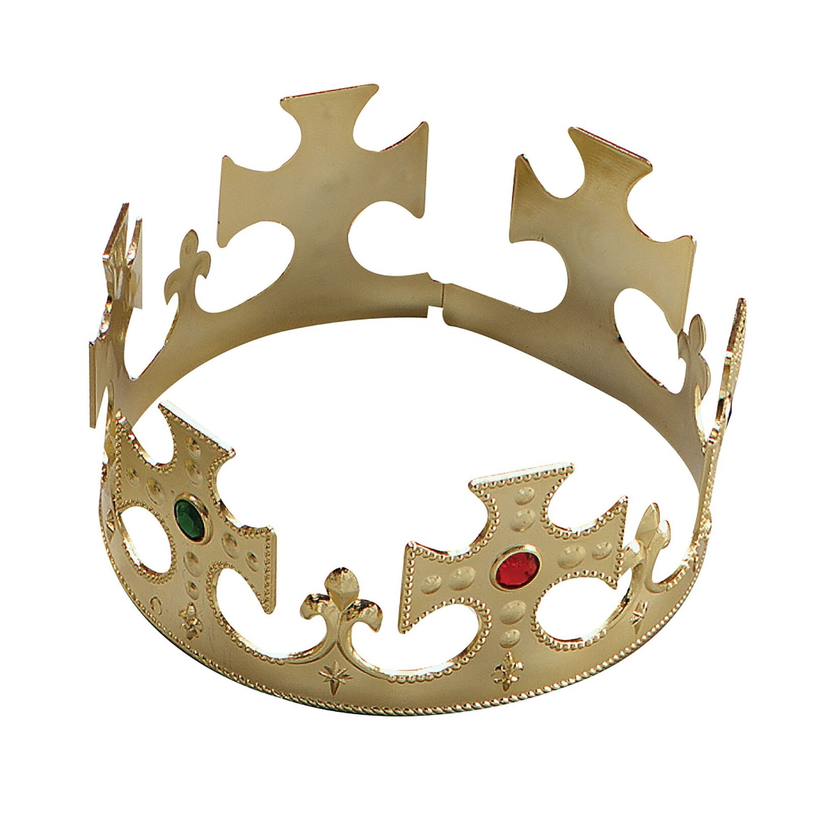 Kings Crown Gold Plastic Royal Fancy Dress Hat Jewelled