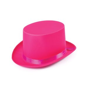 Pink Top Hat, Adult Costume Pink Satin Showman's Hat