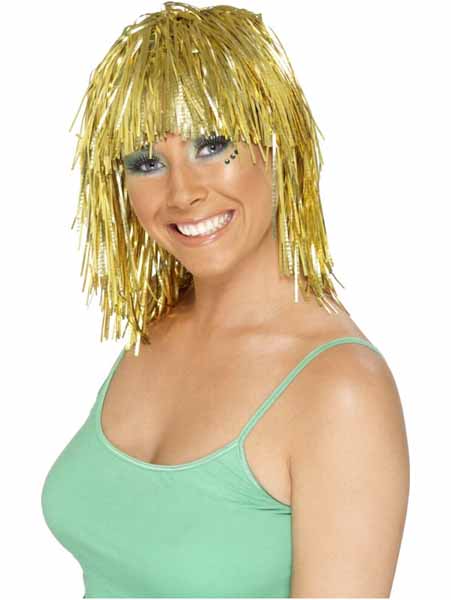 Gold-Tinsel-Wig