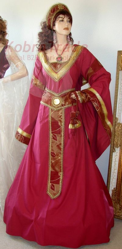 Wine-burgundy-German-medieval-dress