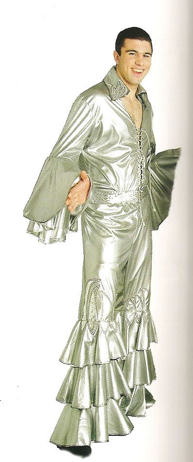 Ultimate Abba Silver Man Costume 70s Mamma Mia Mans Outfit