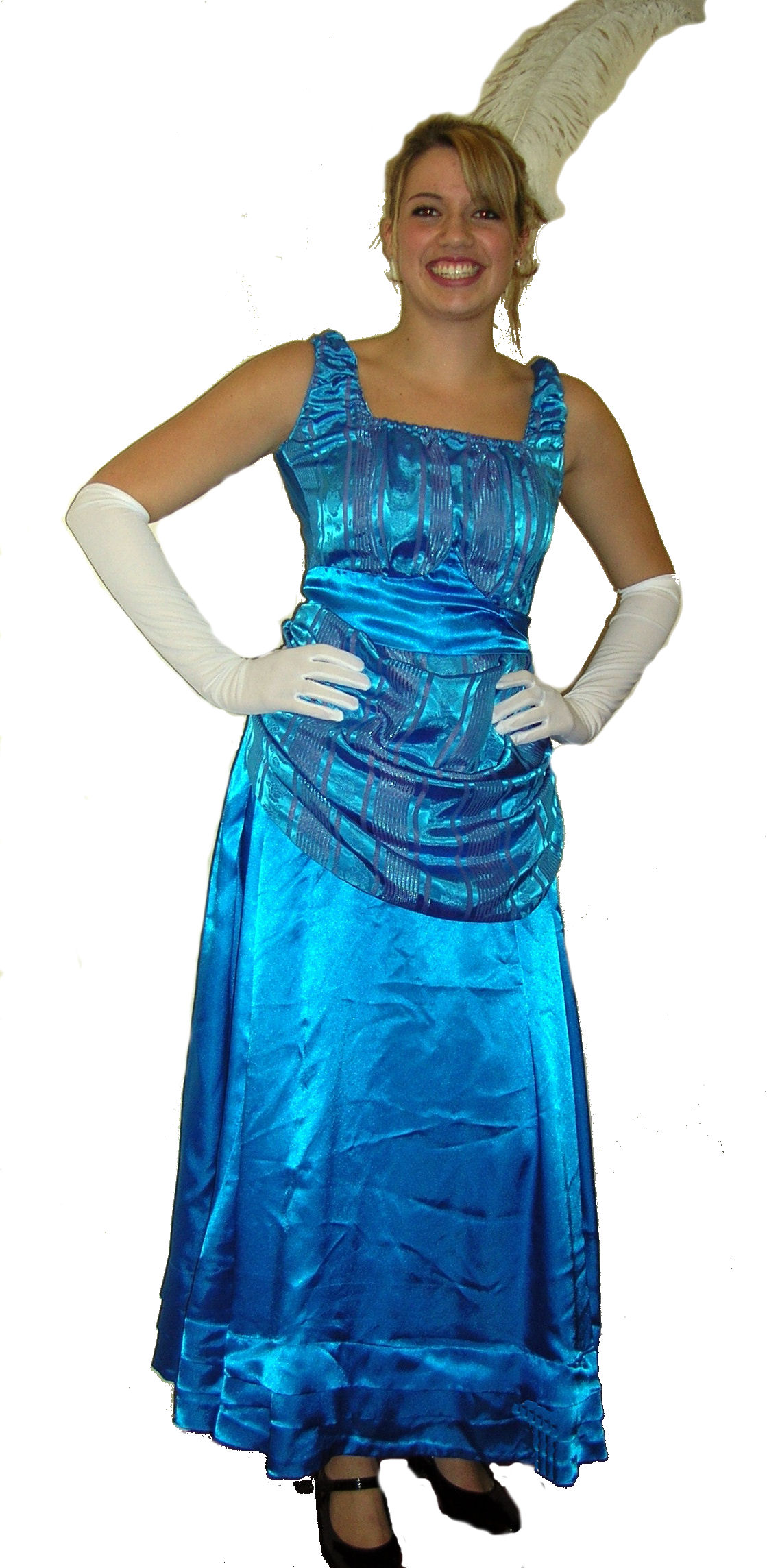 Edwardian-Blue-striped-bustle-dress