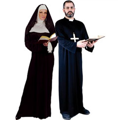 Nun and priest costumes, couples costumes