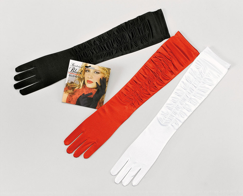 Long Ruched Evening Gloves