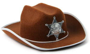 Brown Kids Cowboy Hats Felt Childs Cowboy Hay with Badge