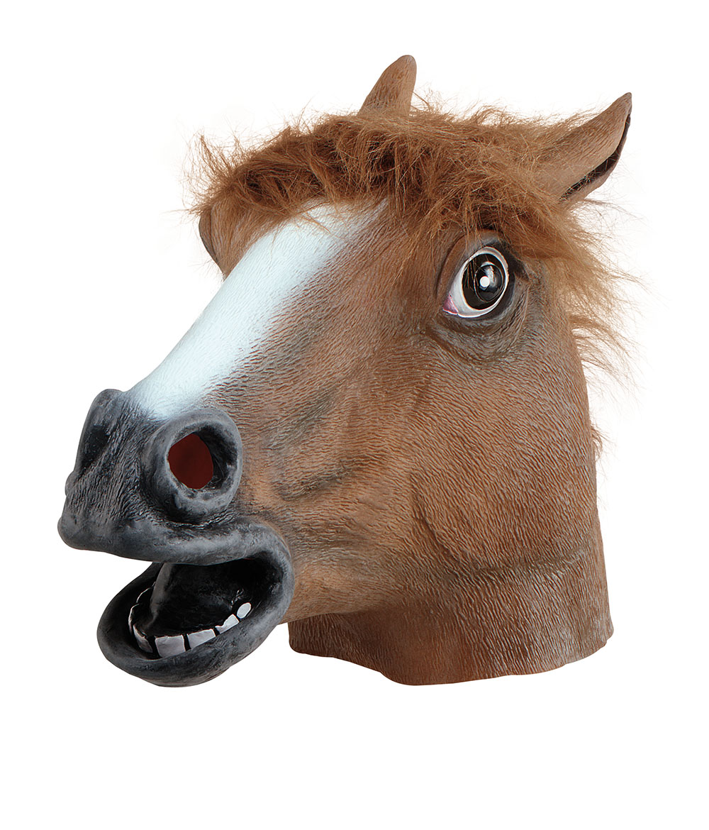 Horse Head Mask Rubber Brown Horse Mask Pony