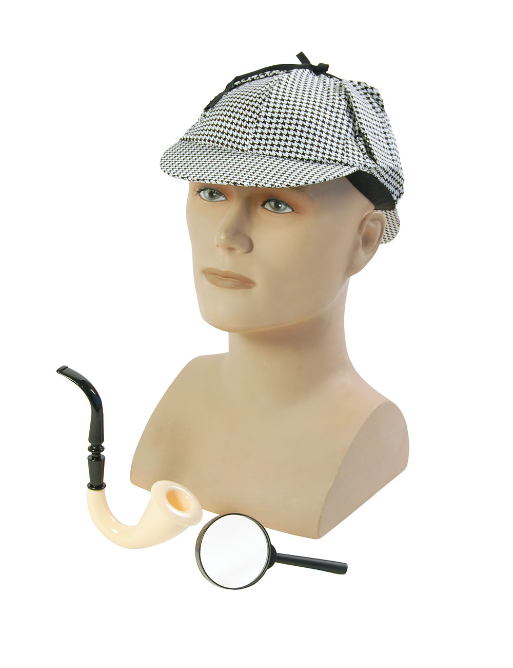 Sherlock Holmes Kit Detective Deerstalker Hat Pipe Fancy Dress Costume