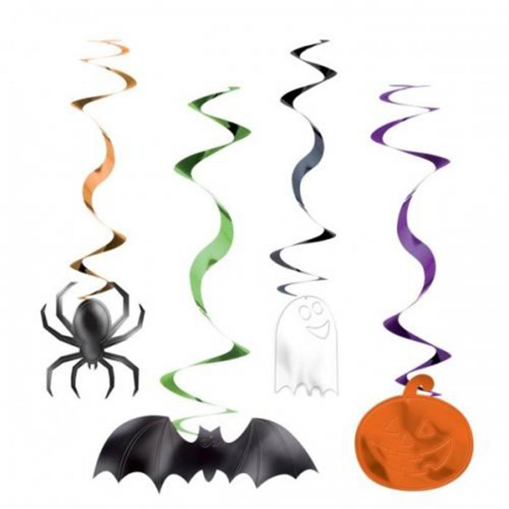 Creepy Halloween Decoration Danglers, Spiders, Bats, Pumpkins