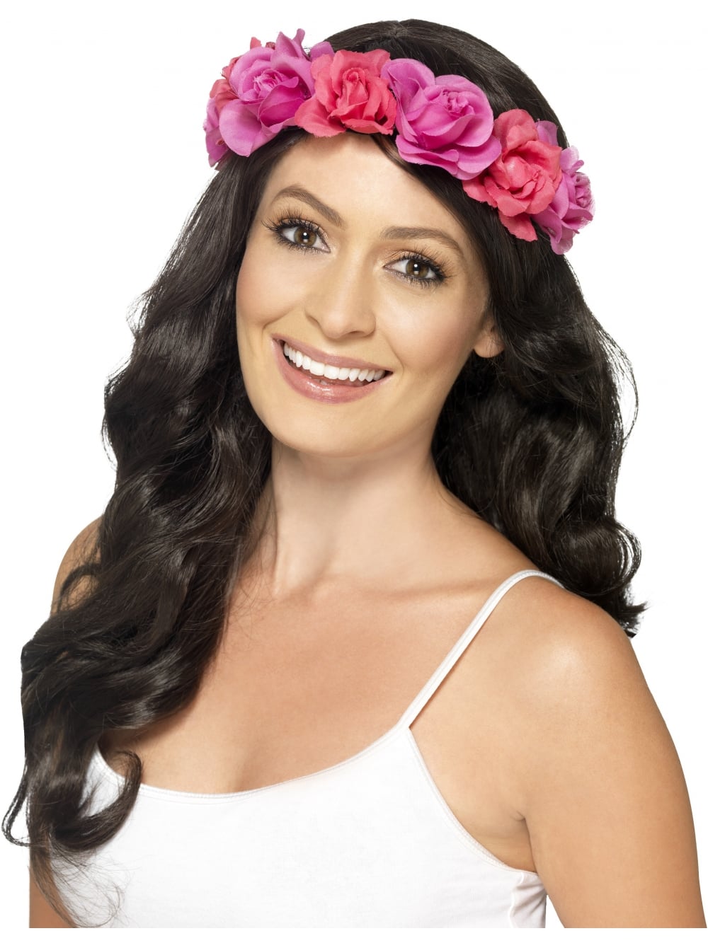 Hawaiian Fancy Dress Floral Headband Pink