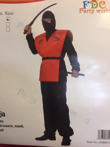 Adult Japanese Black and Red Cobra Ninja Costume