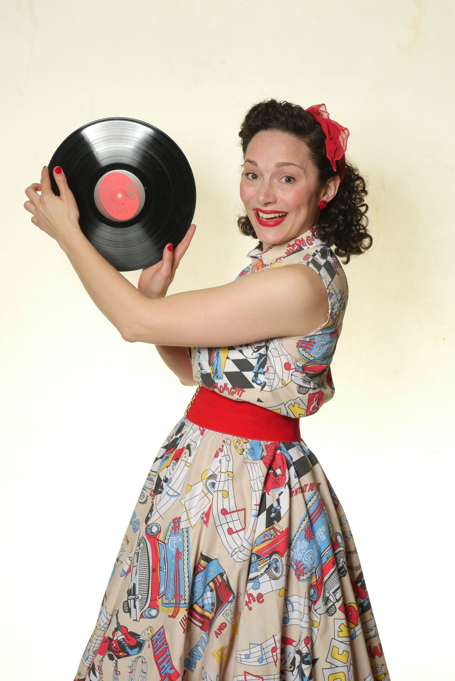 Rock n Roll 50's Art 2 Piece Top and Skirt Retro Costume