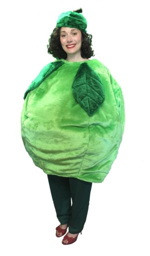 Adult Green Apple Costume Fruit Fancy Dress Outfit