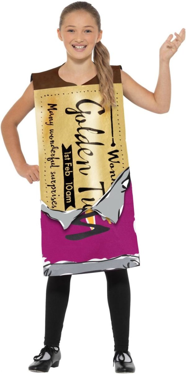 Golden Ticket Costume, Willy Wonka Fancy Dress Roald Dahl