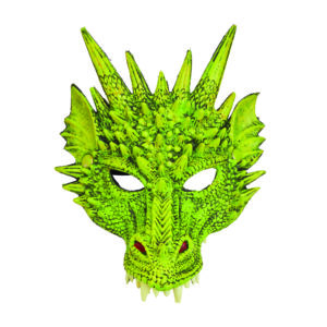 Green Dragon Mask, Green Dragon Head Mask, Fantasy Dragon Mask
