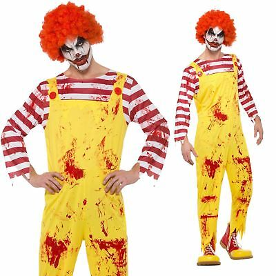Kreepy Killer Clown Costume Halloween Scary Mens Fancy Dress