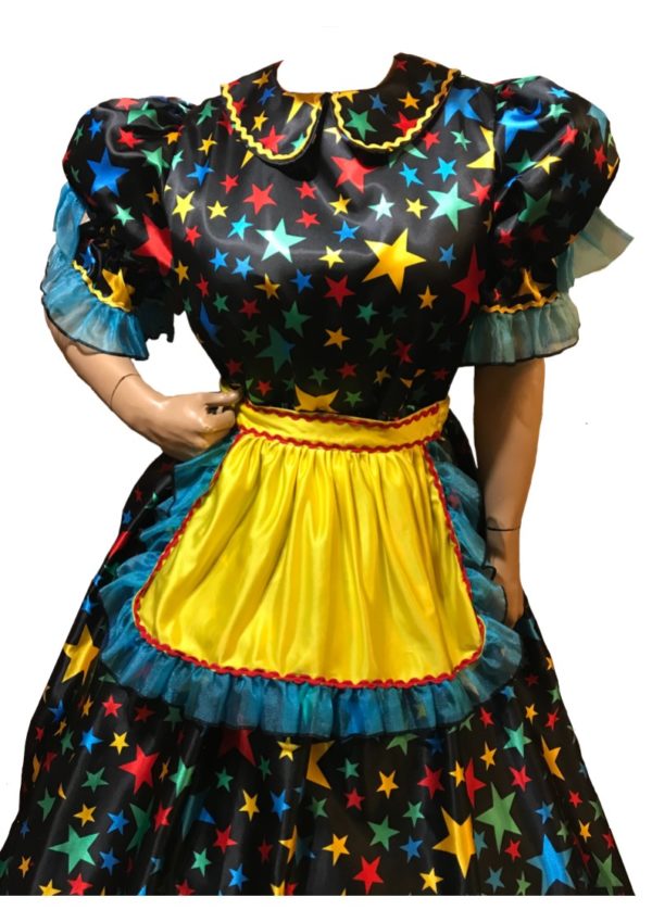 Pantomime Dame Dress with Stars for Hire