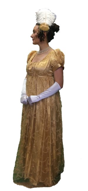 Regency Gown in Gold, Bridgerton Dress