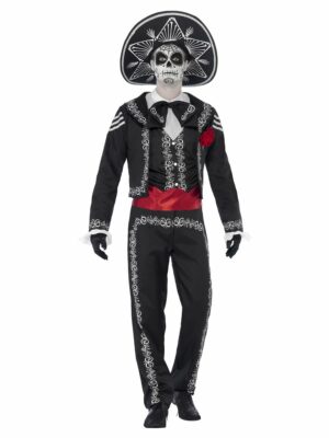 Day of The Dead Mans Costume Senor Bones Mexican Outfit