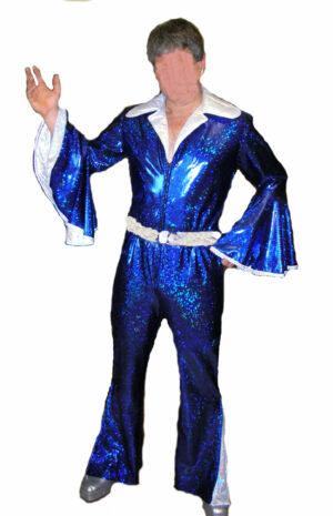 Mamma Mia Mans Catsuit Blue 70s Abba Disco Outfit