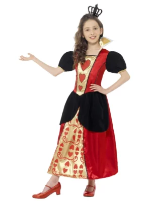 Girls Queen of Hearts Costume Alice in Wonderland Fancy Dress