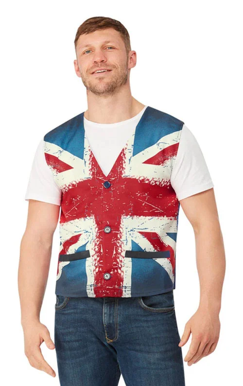 Union Jack Waistcoat- GB Flag Waistcoat Vintage Style