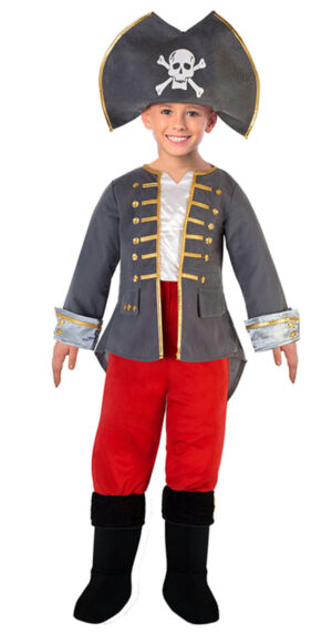 Kids Captain Pirate Costume Children's Deluxe Fancy Dress