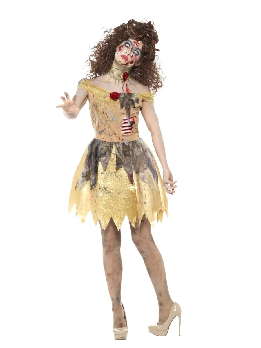 Zombie Fairytale Dress Golden Adult Women's Costume