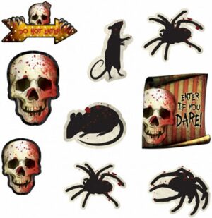 Creepy Halloween Cutouts Spider Skull 12 Haunted House Decorations