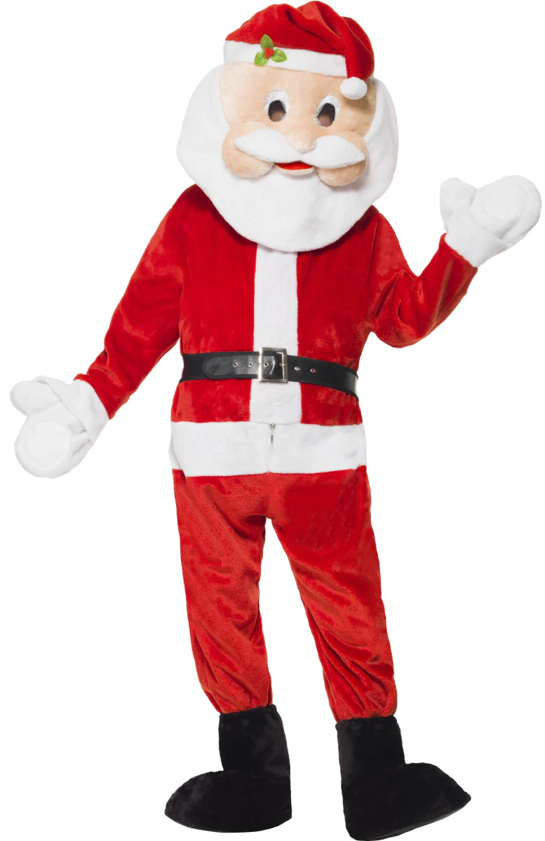 Santa Mascot Costume Adult Father Christmas Fancy Dress