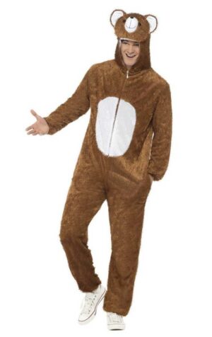 Adult Bear Costume Brown Animal Fancy Dress Teddy Bear Outfit