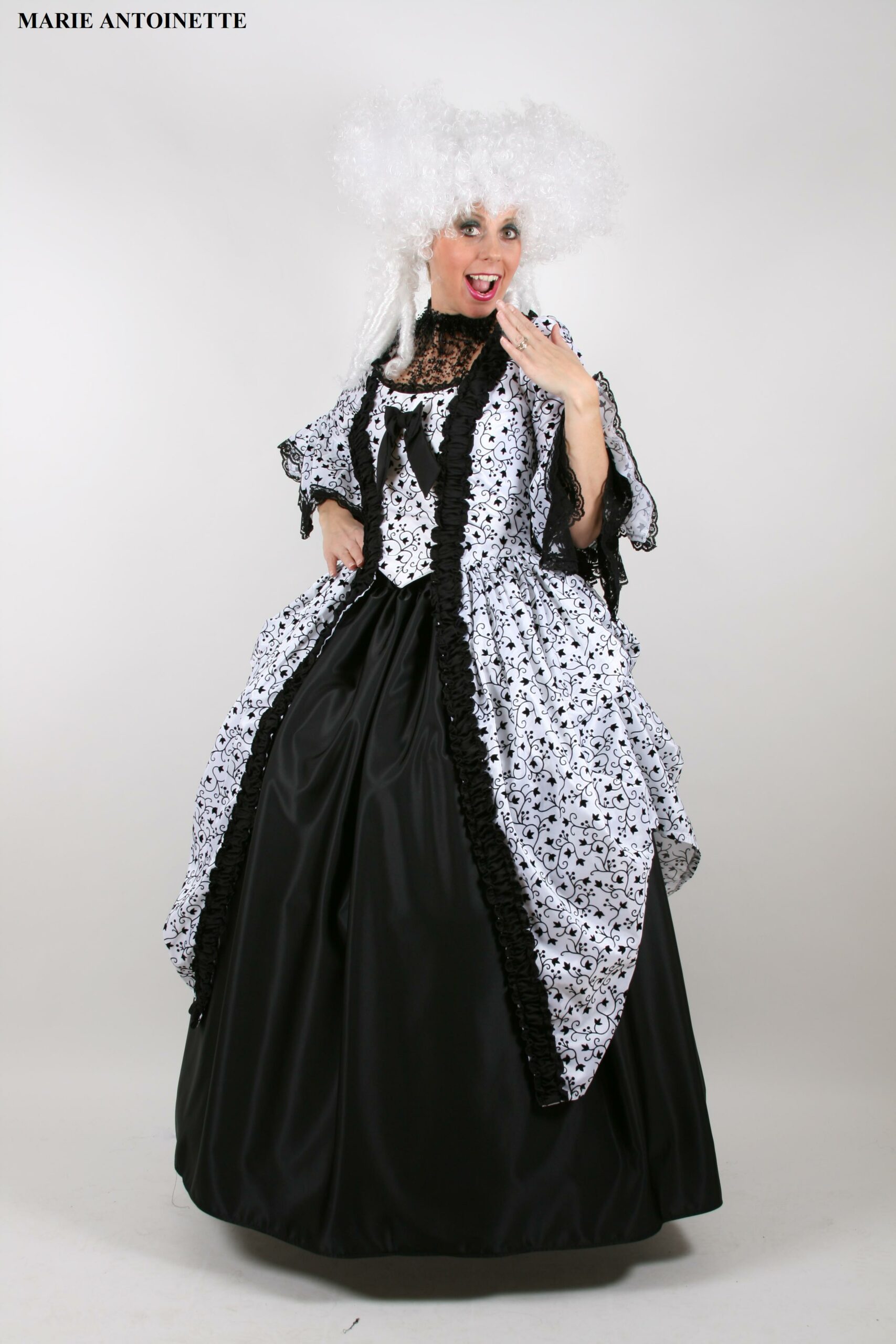 Black and White Georgian Gown Venetian Costume Masquerade