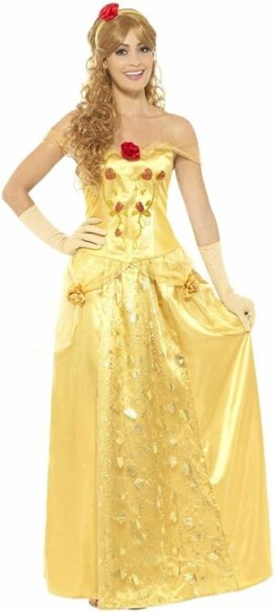 Golden Princess Costume Belle Fancy Dress Storybook Outfit