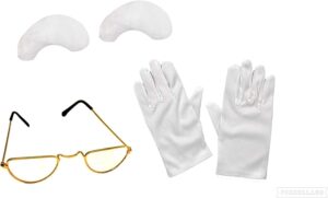 Santa Accessories Kit Gloves, Eyebrows & Glasses Christmas
