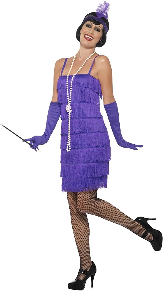 Purple 1920s Flapper Dress, Tassel Dress 20s Jazz Charleston Adult Costume